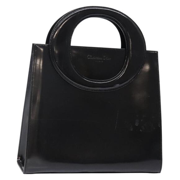 DIOR Hand Bag Leather Black Gold - Picture 1 of 13